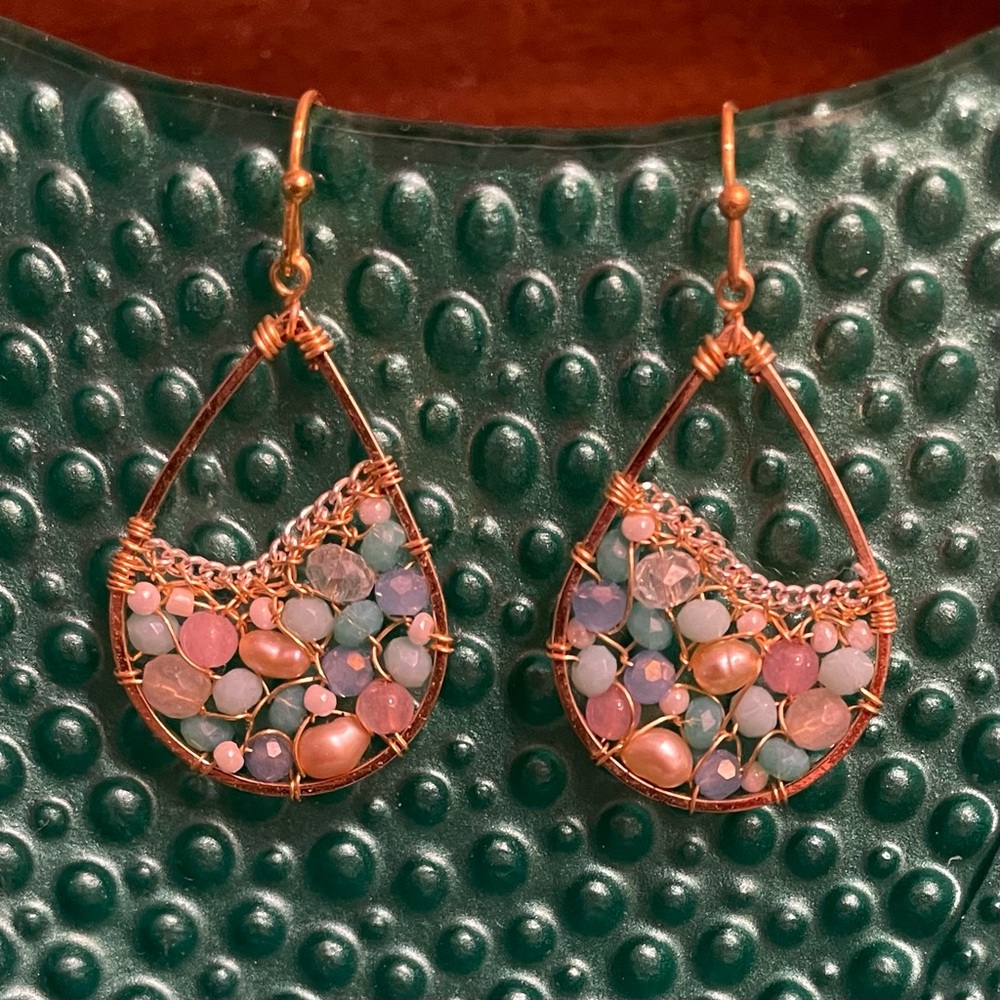 Nakamol Amazonite and Pearl Earrings